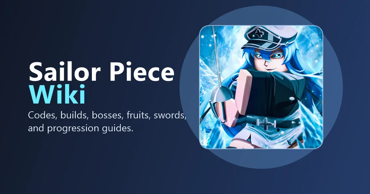 Sailor Piece Wiki cover artwork with the site branding and anime-style character art